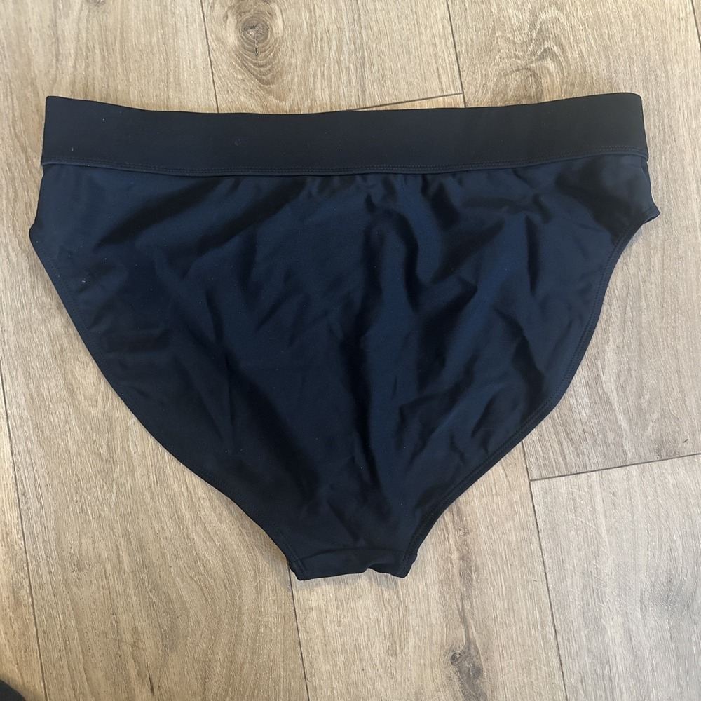 Cyn & Luca Women's Plus Size 2X High Waist Medium Coverage Black Swim Bottoms - Picture 5 of 7